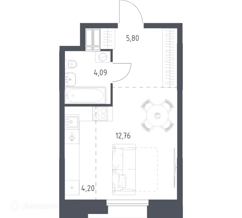 Студия 26.59 м² Тропарево Парк