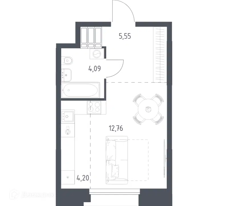 Студия 26.6 м² Тропарево Парк