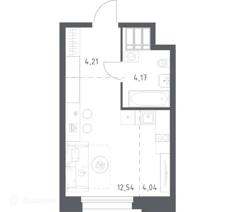 Студия 24.96 м² Тропарево Парк