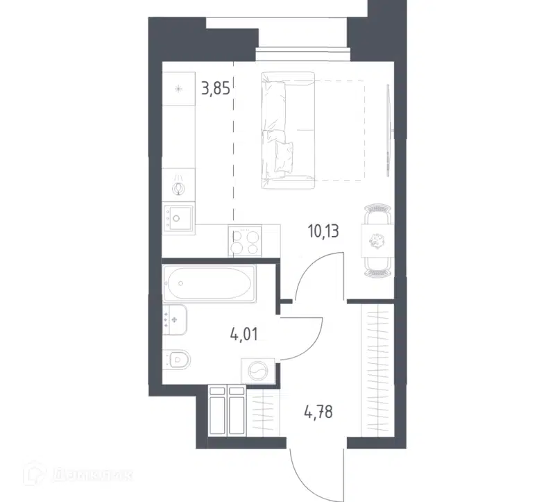 Студия 22.77 м² Тропарево Парк