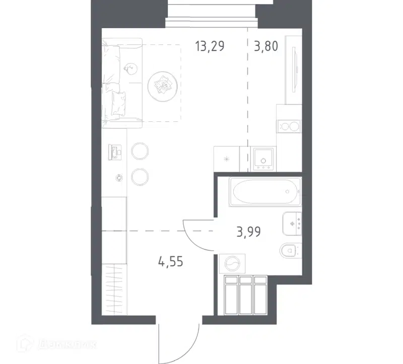 Студия 25.93 м² Тропарево Парк