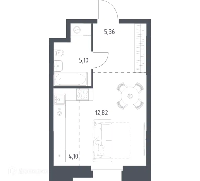 Студия 27.38 м² Тропарево Парк