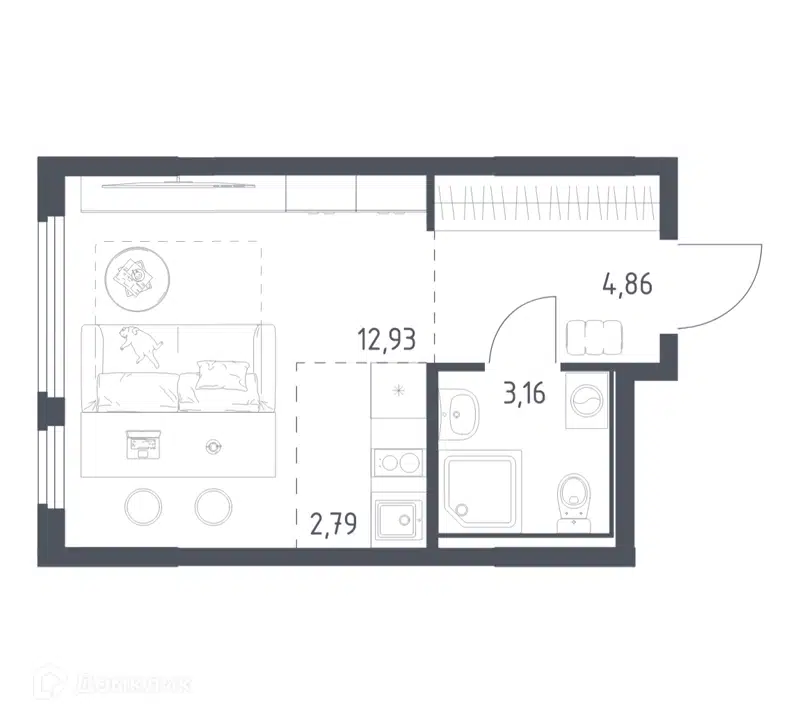 Студия 23.74 м² Остафьево