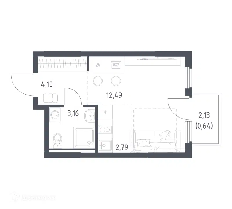 Студия 23.18 м² Остафьево