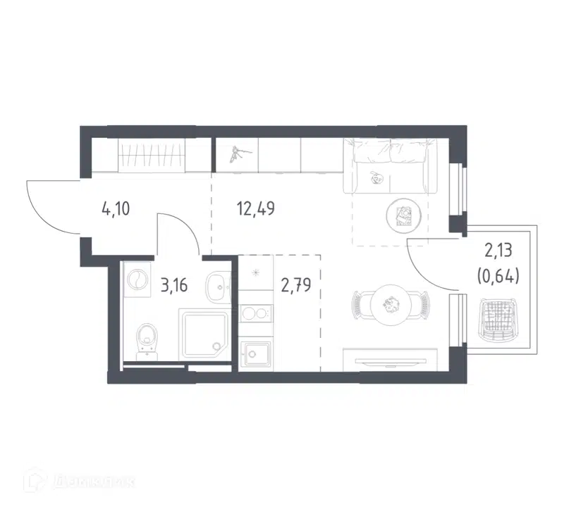 Студия 23.18 м² Остафьево