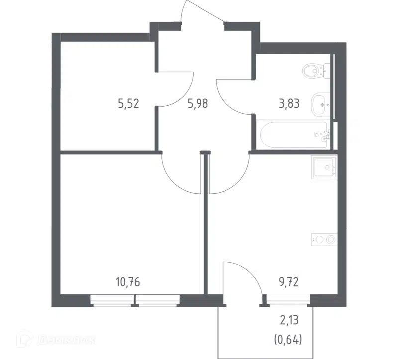 1-комнатная квартира 36.45 м² Остафьево