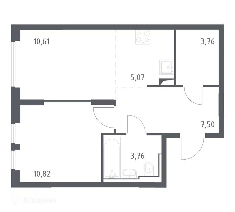 1-комнатная квартира 41.2 м² Остафьево