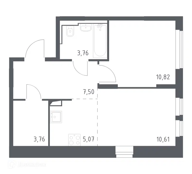 1-комнатная квартира 41 м² Остафьево