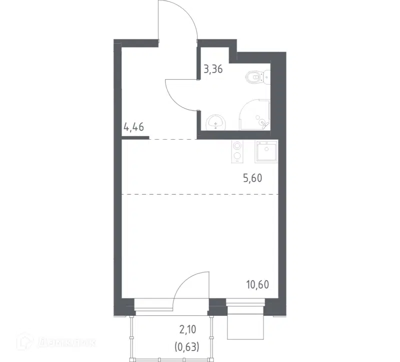 Студия 24.65 м² Новое Внуково