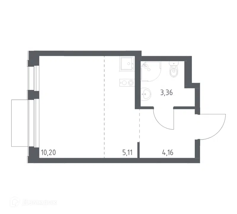 Студия 22.83 м² Новое Внуково