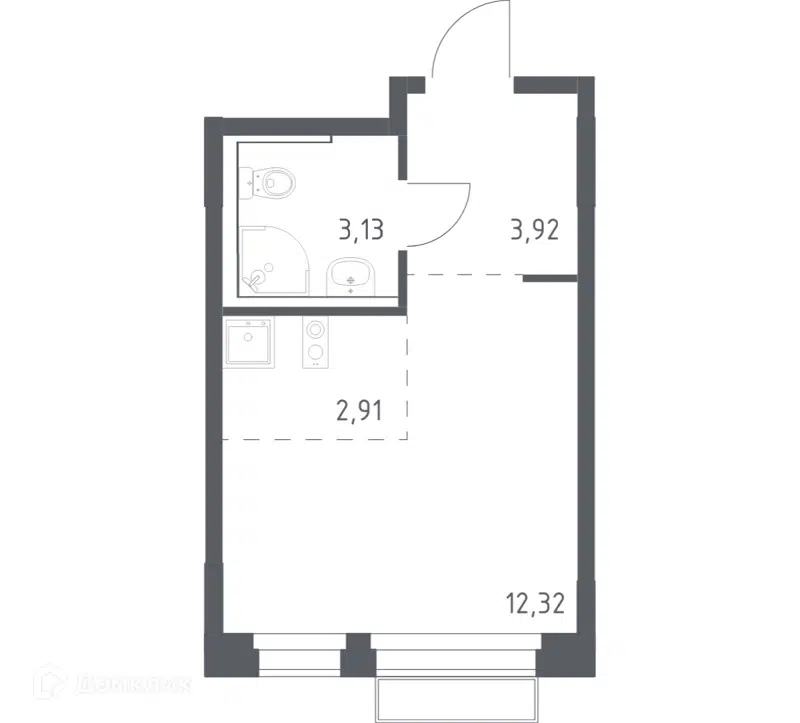 Студия 22.28 м² Новое Внуково