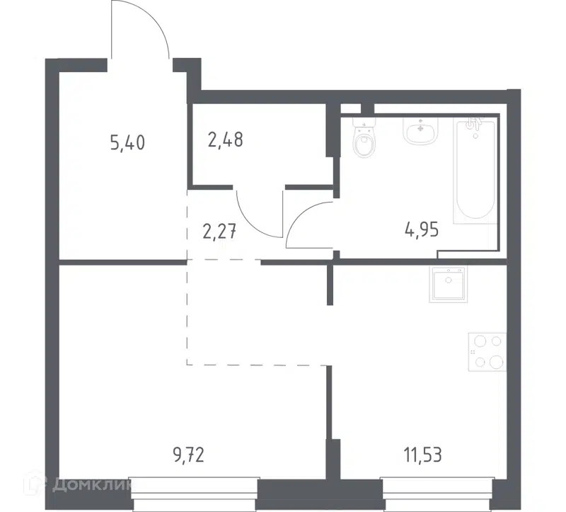 Студия 36.35 м² Новое Внуково