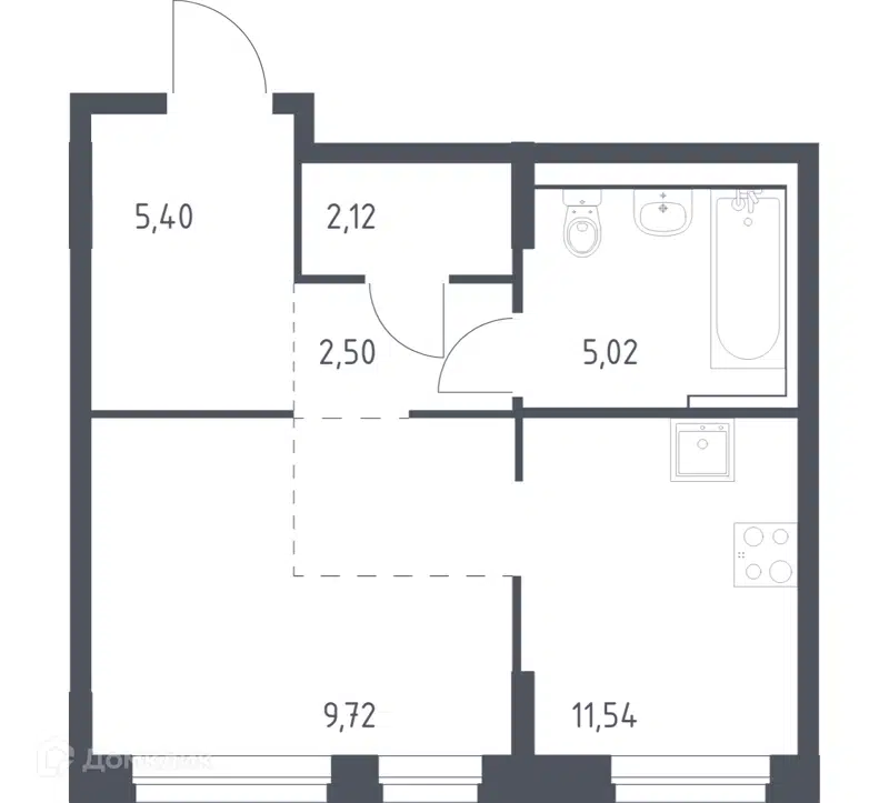 Студия 36.3 м² Новое Внуково