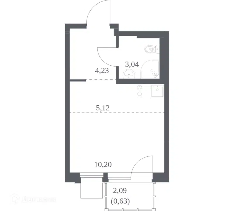 Студия 23.22 м² Новое Внуково