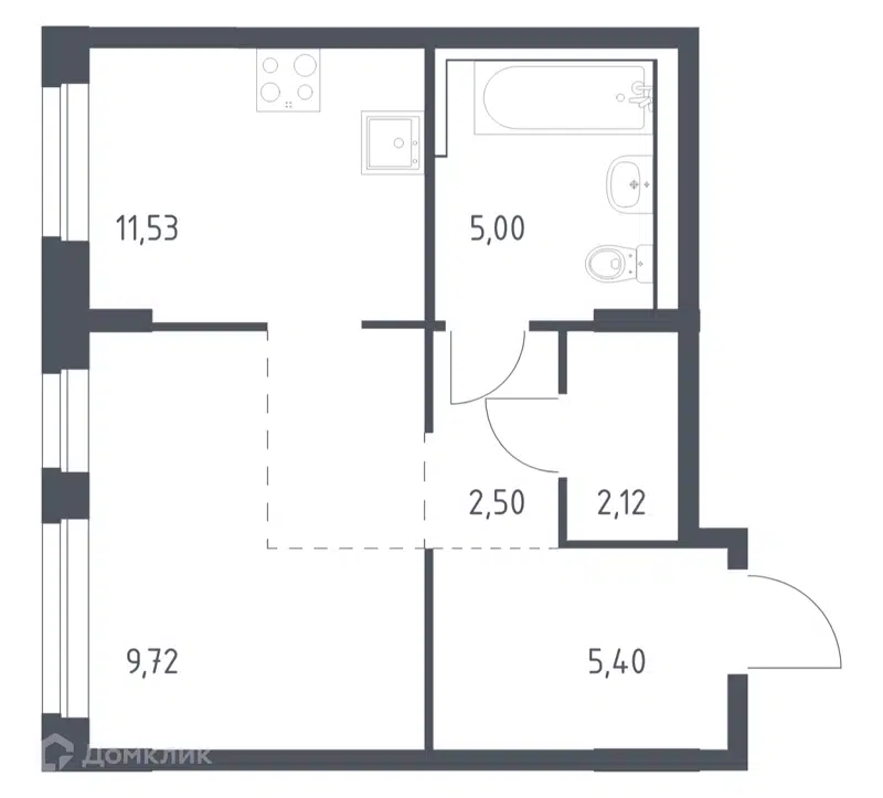 Студия 36.27 м² Новое Внуково