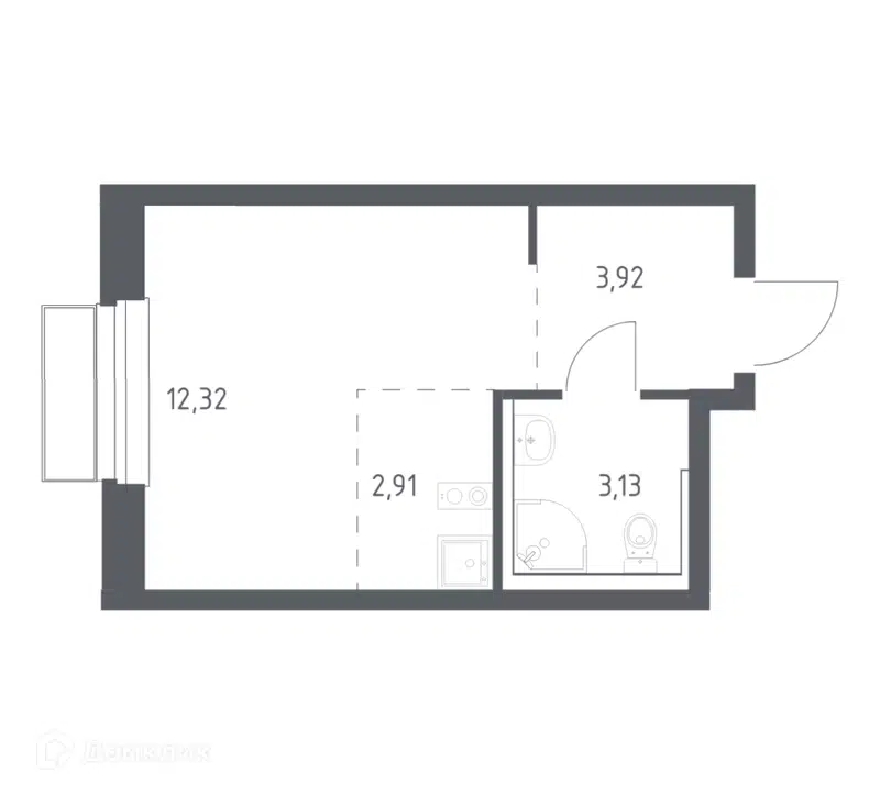 Студия 22.28 м² Новое Внуково