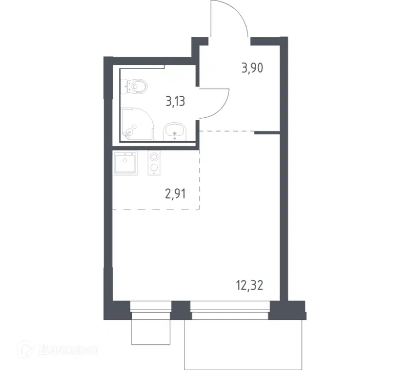 Студия 22.26 м² Новое Внуково