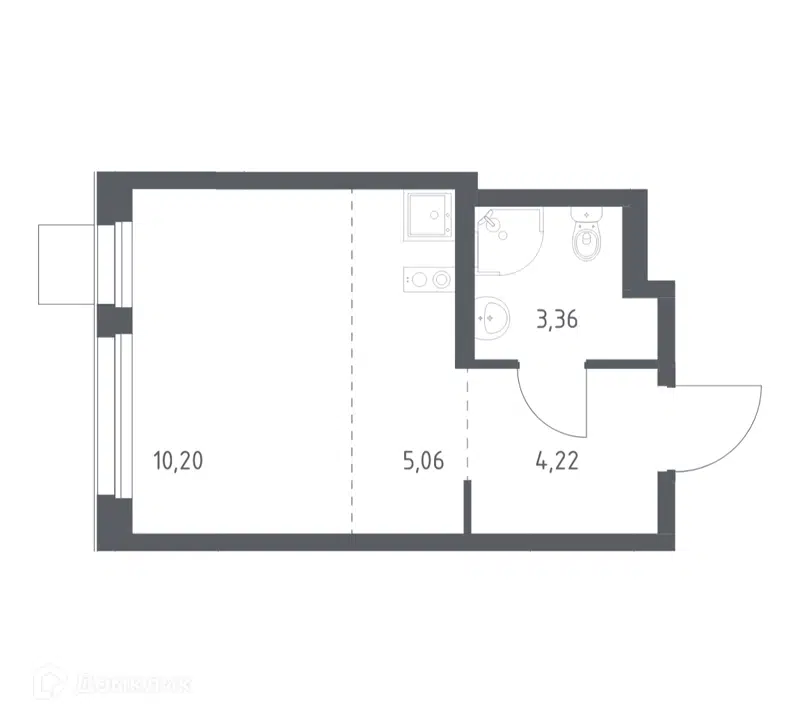Студия 22.84 м² Новое Внуково
