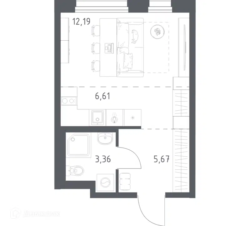 Студия 27.83 м² Новое Внуково