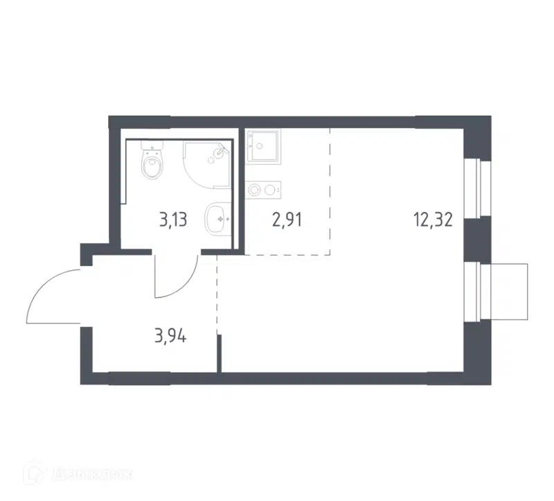 Студия 22.3 м² Новое Внуково