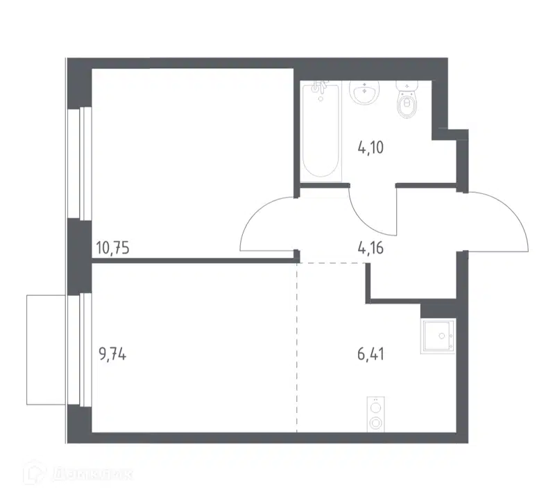 1-комнатная квартира 35.16 м² Новое Внуково