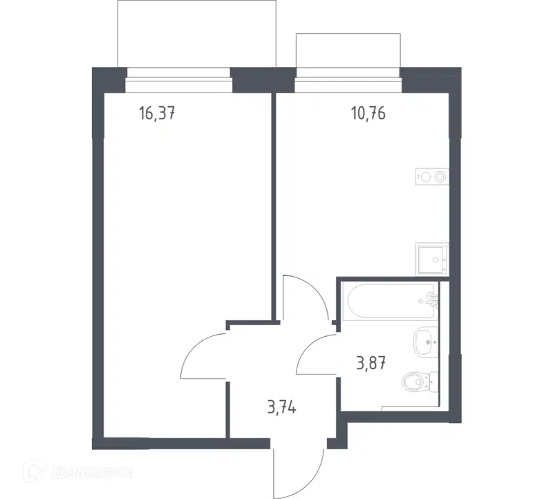 1-комнатная квартира 34.74 м² Новое Внуково
