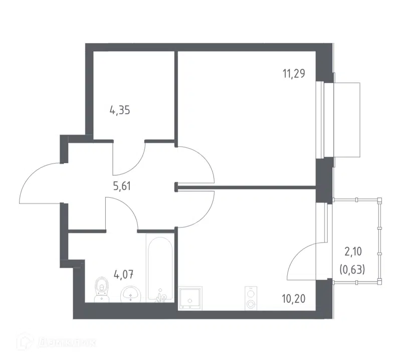 1-комнатная квартира 36.15 м² Новое Внуково