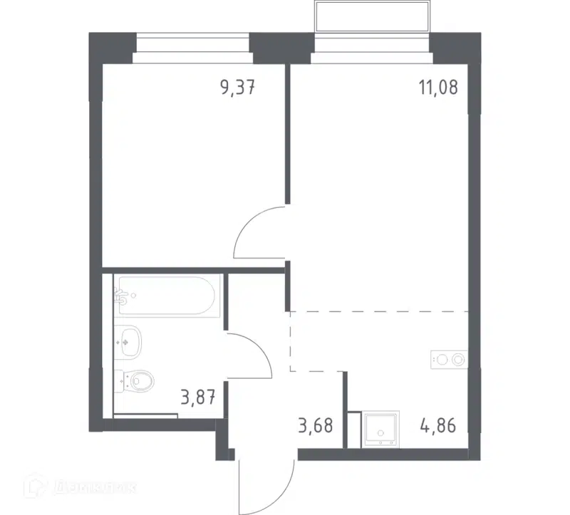 1-комнатная квартира 32.86 м² Новое Внуково