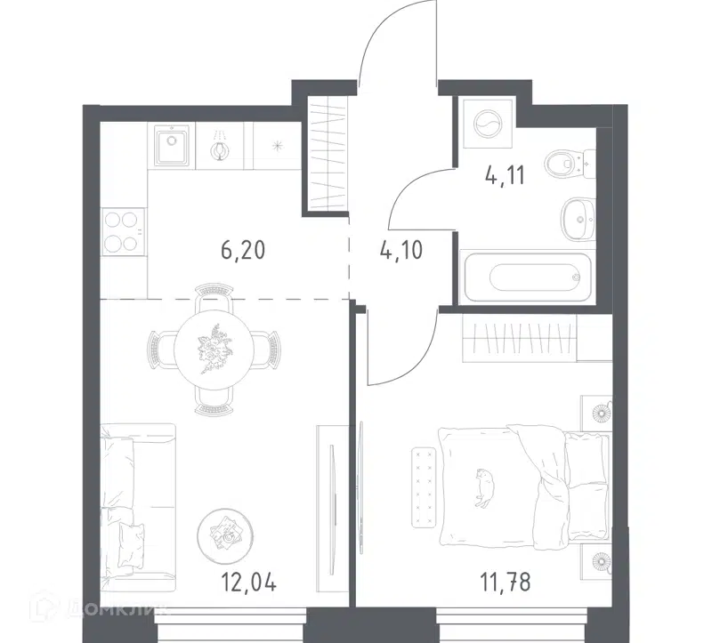 1-комнатная квартира 38.23 м² Новое Внуково