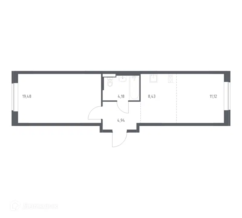 1-комнатная квартира 48.1 м² Новое Внуково
