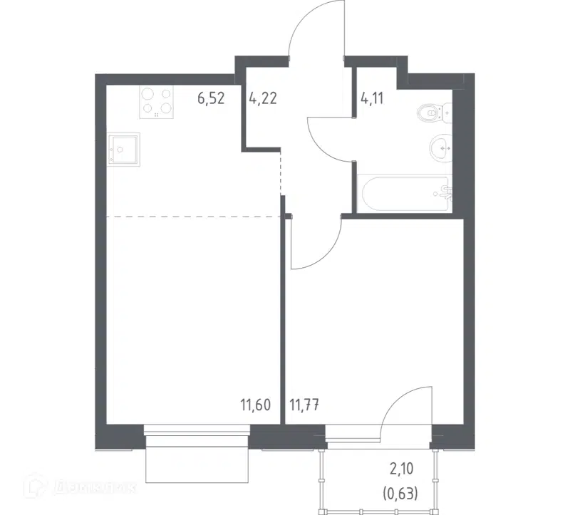 1-комнатная квартира 38.85 м² Новое Внуково