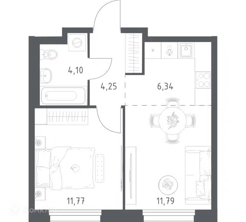 1-комнатная квартира 38.25 м² Новое Внуково