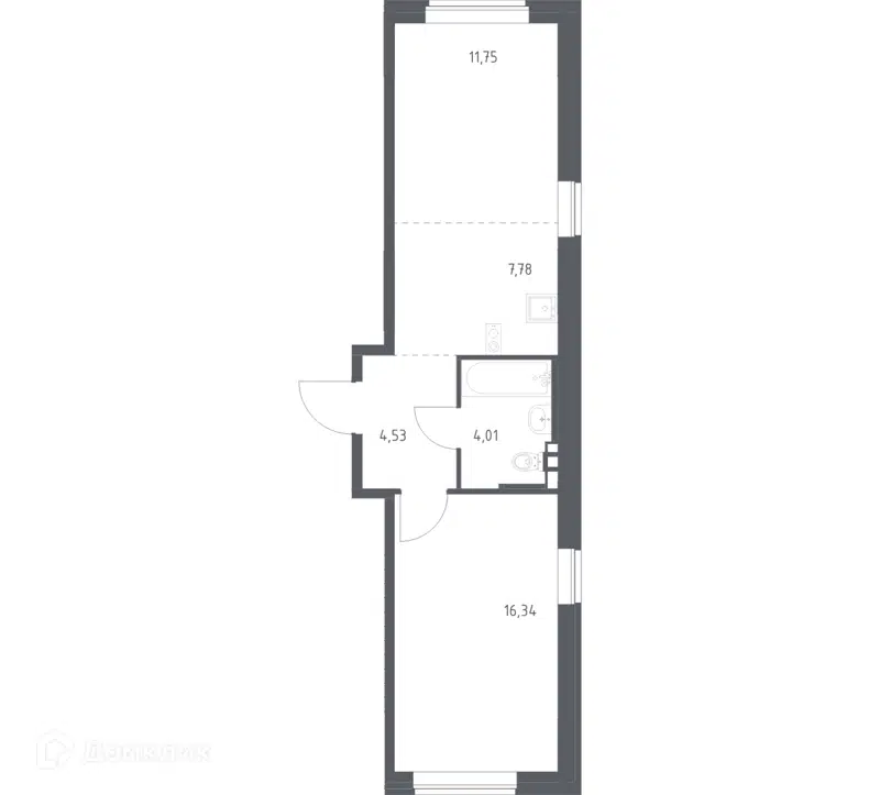 1-комнатная квартира 43.7 м² Новое Внуково