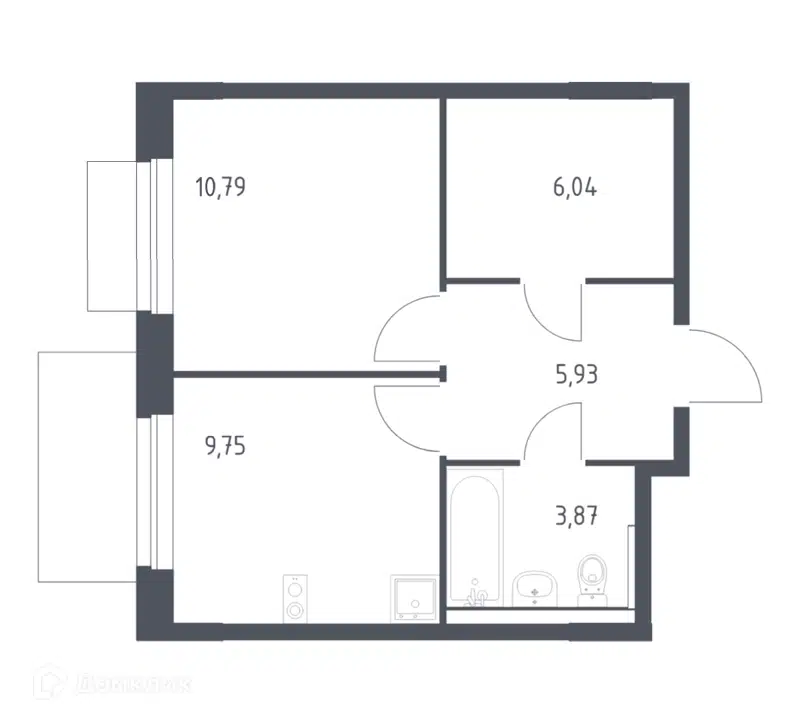 1-комнатная квартира 36.38 м² Новое Внуково