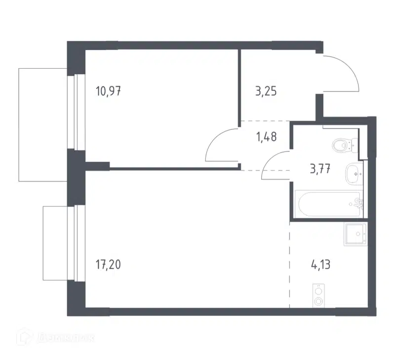1-комнатная квартира 40.8 м² Новое Внуково