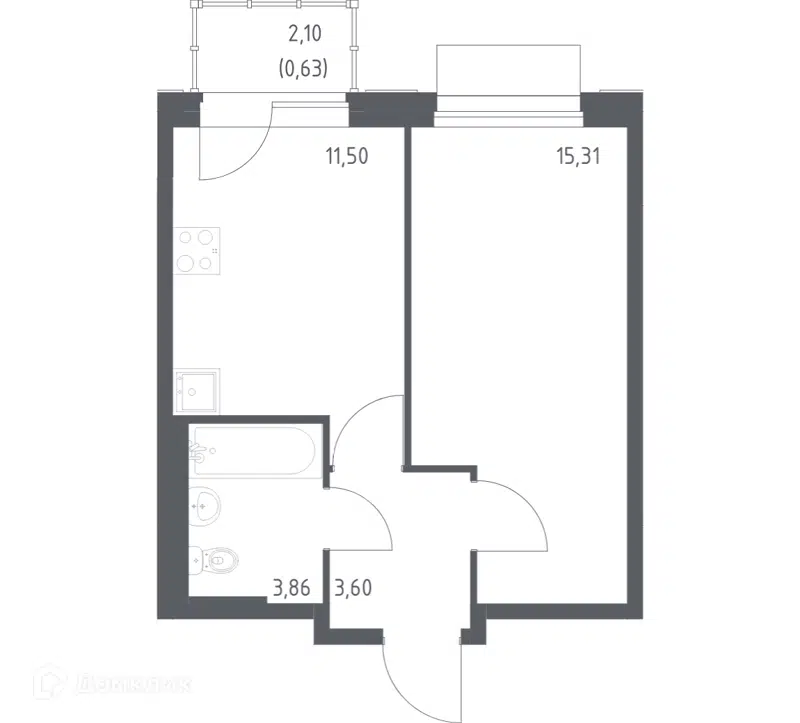 1-комнатная квартира 34.9 м² Новое Внуково