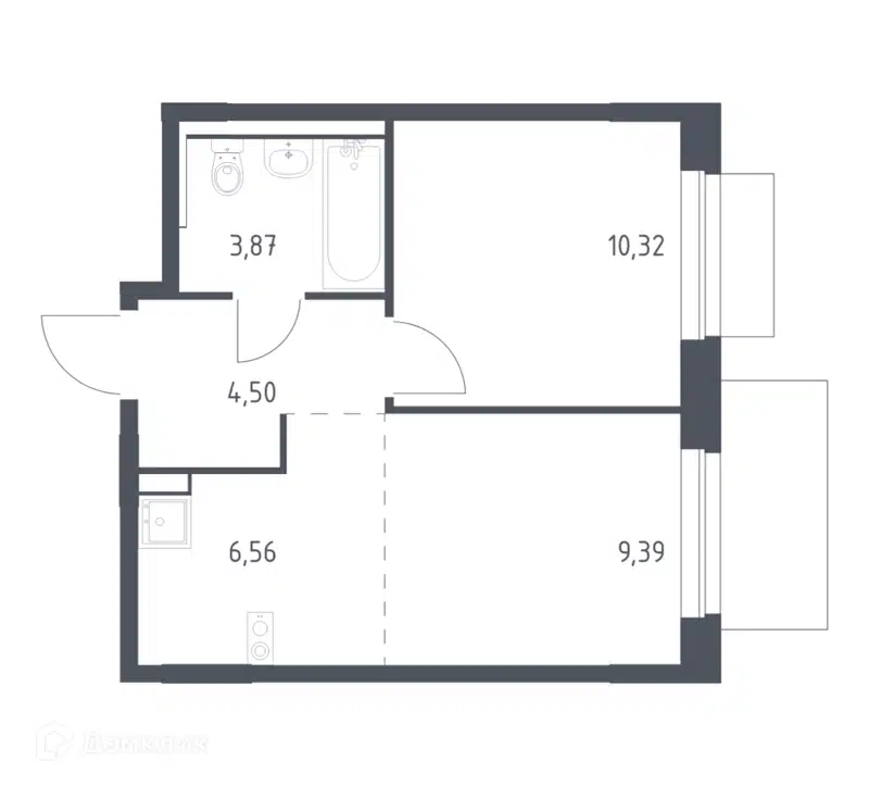 1-комнатная квартира 34.64 м² Новое Внуково