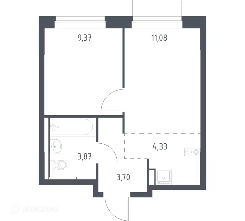 1-комнатная квартира 32.35 м² Новое Внуково