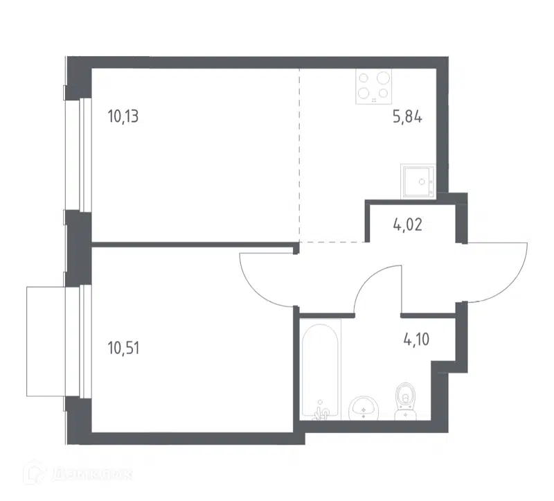 1-комнатная квартира 34.6 м² Новое Внуково