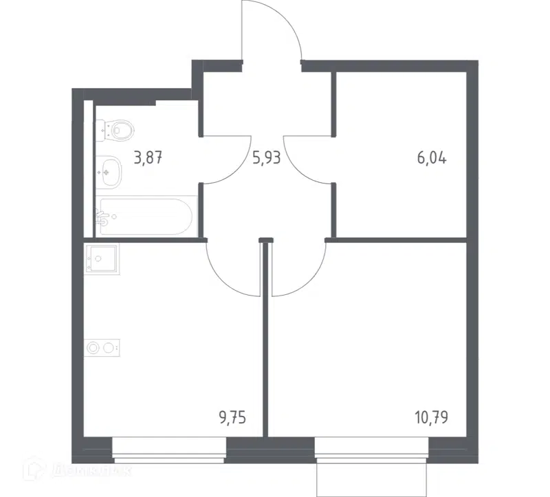 1-комнатная квартира 35.4 м² Новое Внуково