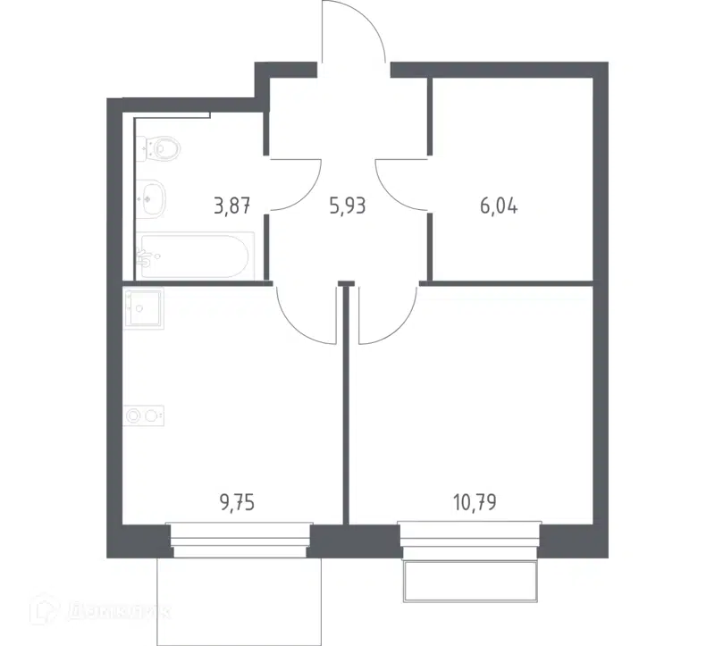1-комнатная квартира 36.38 м² Новое Внуково