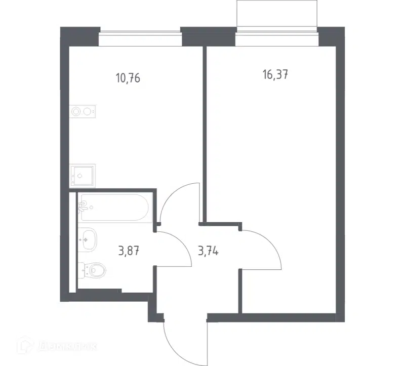 1-комнатная квартира 33.9 м² Новое Внуково