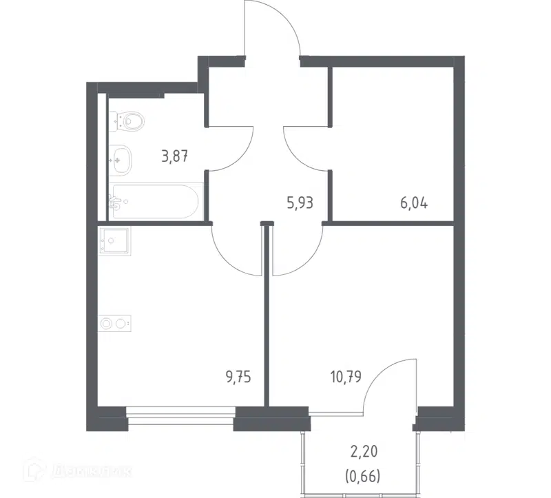 1-комнатная квартира 36.6 м² Новое Внуково