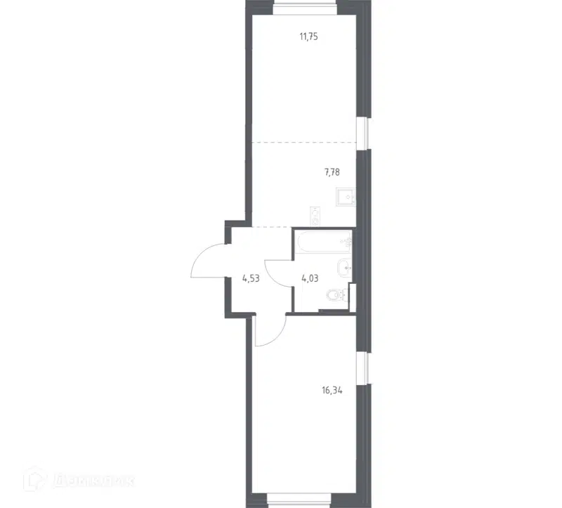 1-комнатная квартира 43.5 м² Новое Внуково