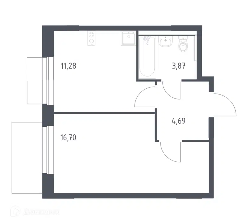 1-комнатная квартира 36.54 м² Новое Внуково