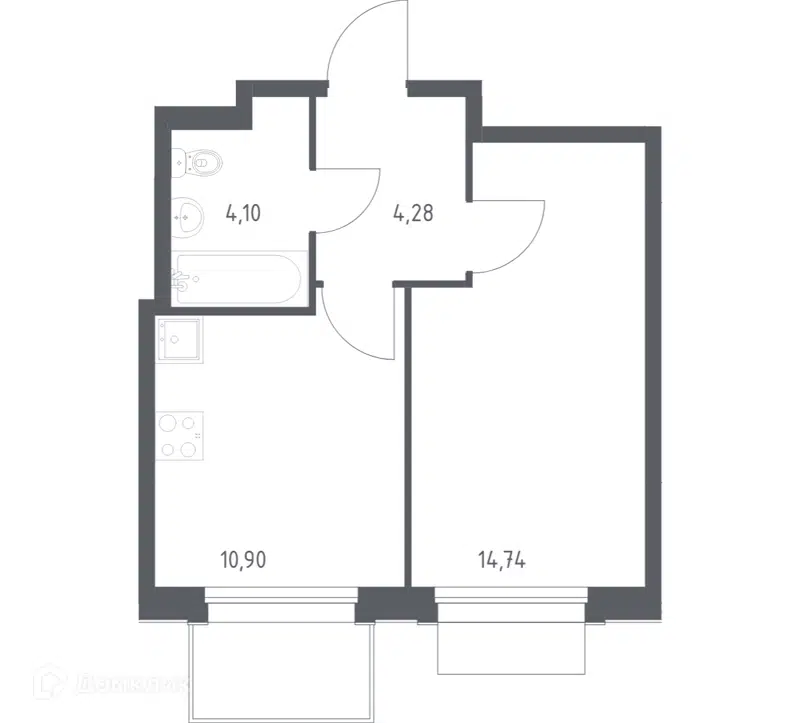 1-комнатная квартира 34.02 м² Новое Внуково