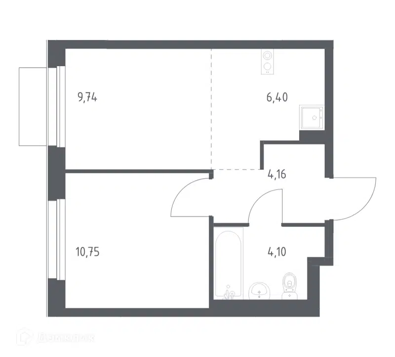 1-комнатная квартира 35.15 м² Новое Внуково