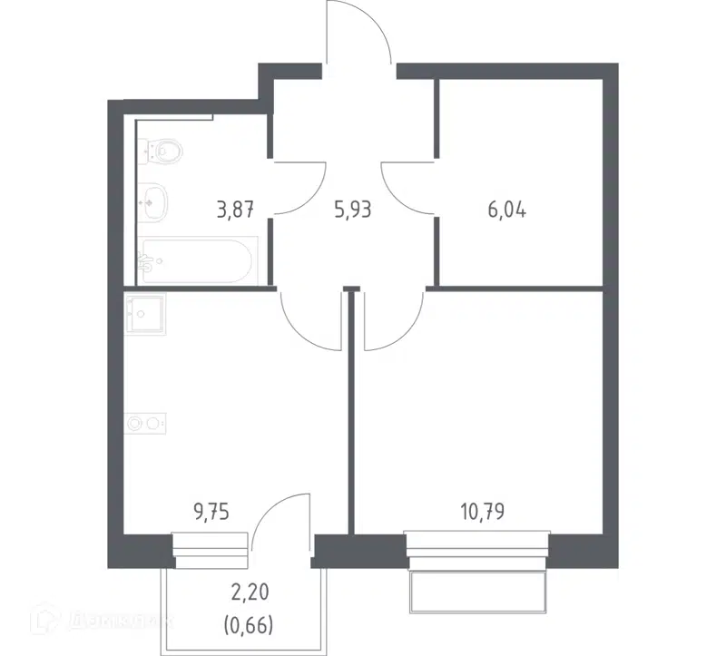 1-комнатная квартира 37.04 м² Новое Внуково