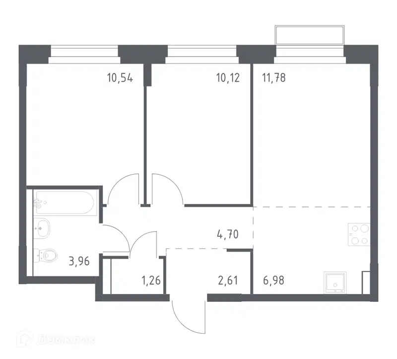 2-комнатная квартира 51.95 м² Новое Внуково