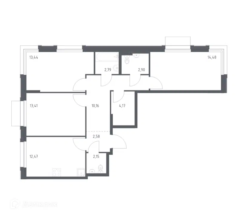 3-комнатная квартира 78.55 м² Новое Внуково